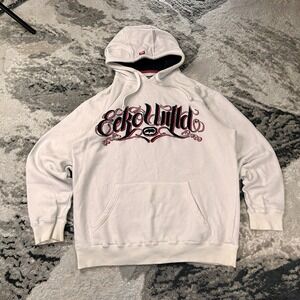 Vintage Ecko Unltd Embroidered Spellout Hoodie Y2K Hip Hop White Size M